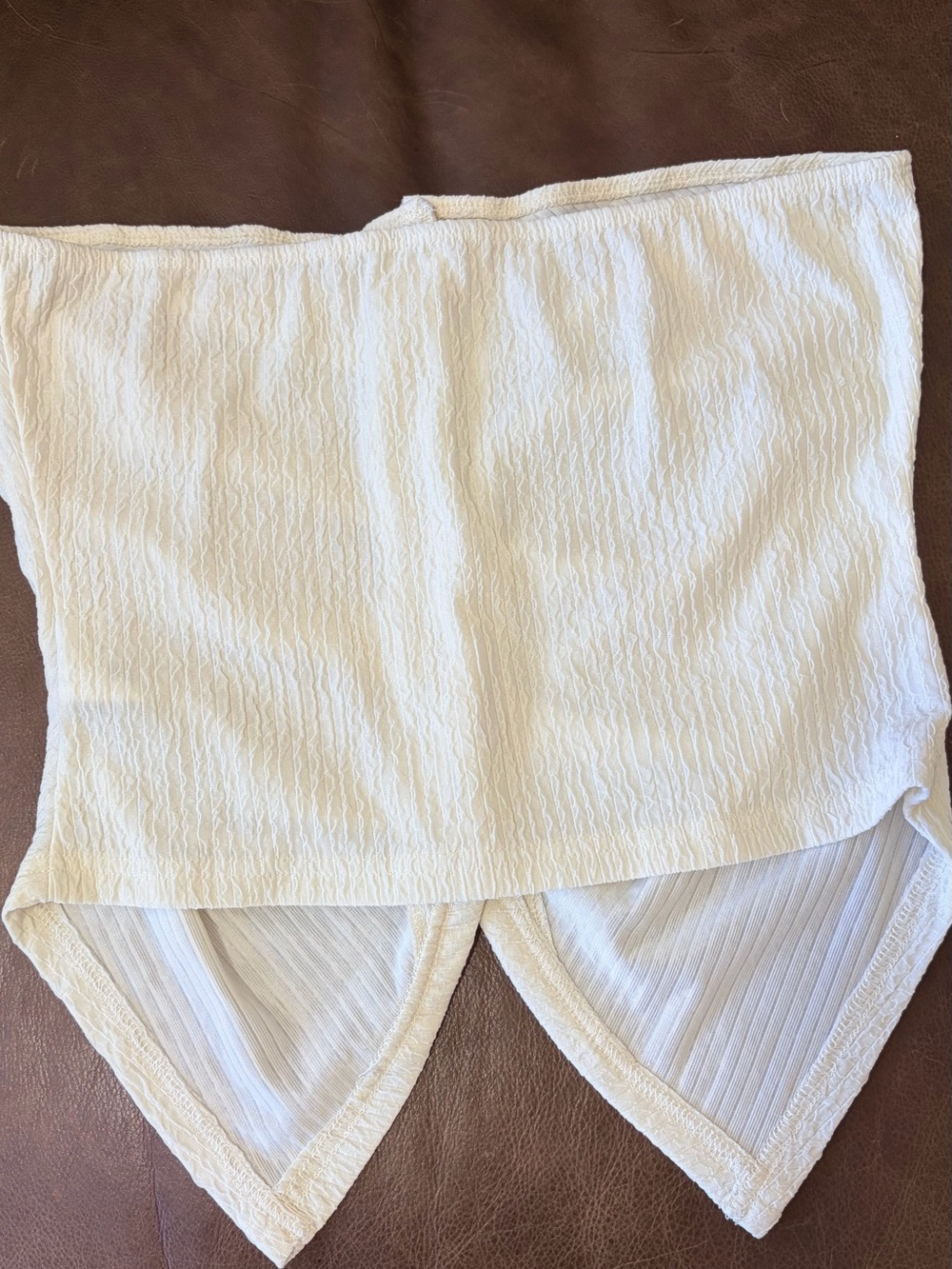 White Textured Button-Front Tube Too - Picture 3 of 4